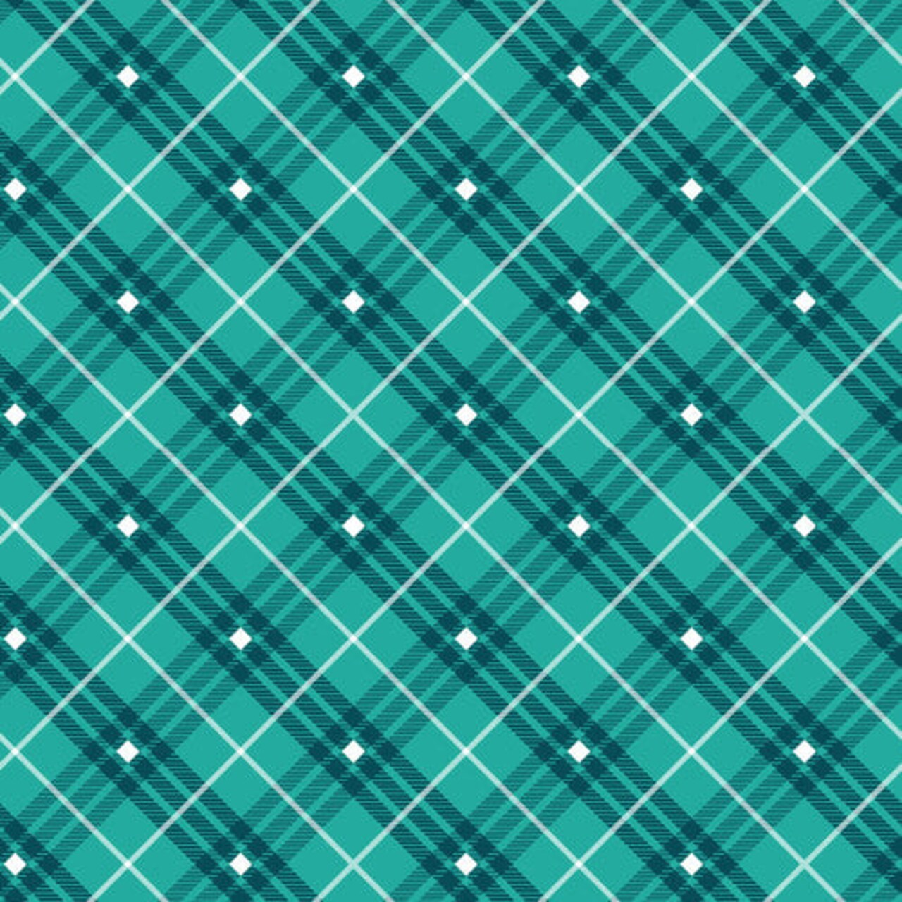 Fabric Henry Glass Teal Bias Plaid Basics by the Quarter Yard 9611-76